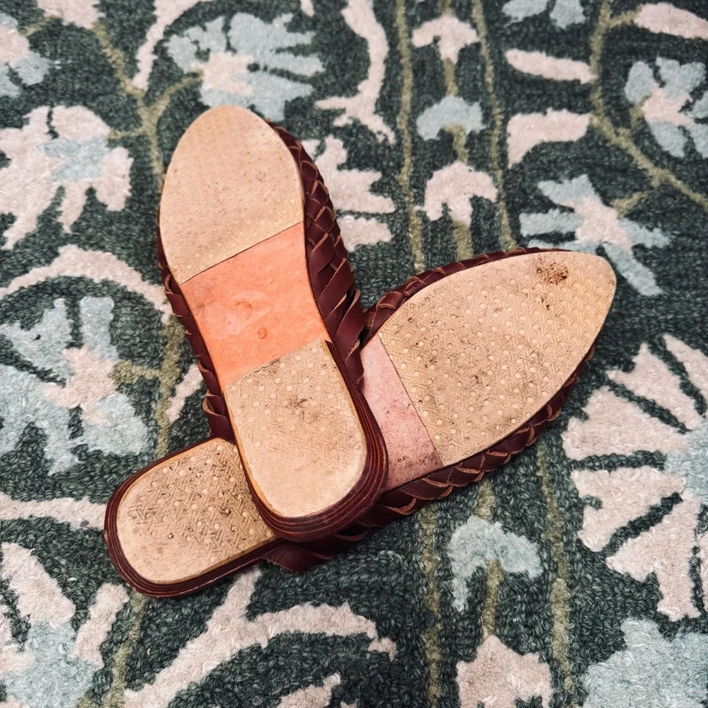 Liberte Leather Woven Mule - Prague Chocolate Slides - Picture 4 of 6
